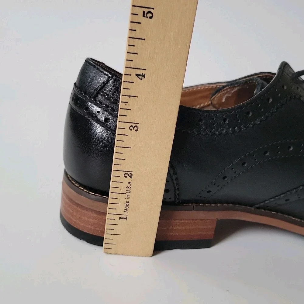 Vintage Florsheim Full Wingtip Brogue Oxford 10D Black‎ Leather Spectators 11960